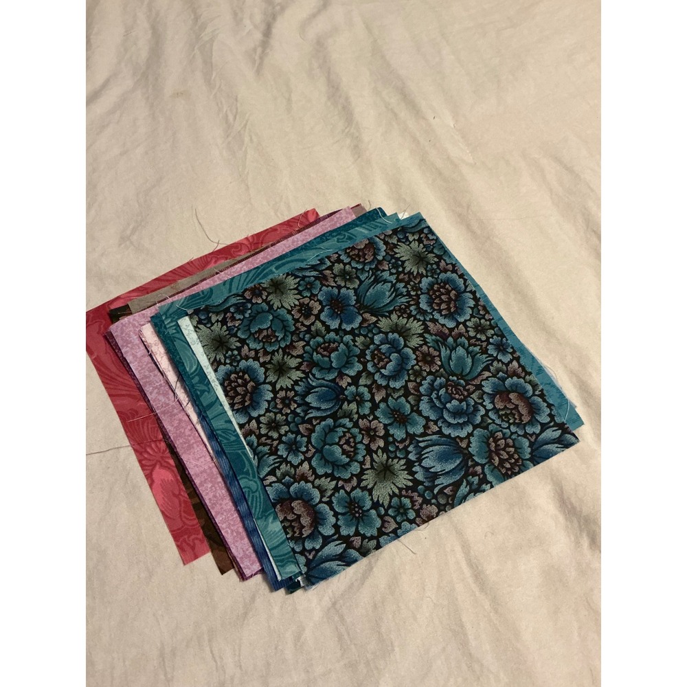 24 Piece Floral Patterned Fabric Charm Squares 6 Inch Quilting Patchwork Lot